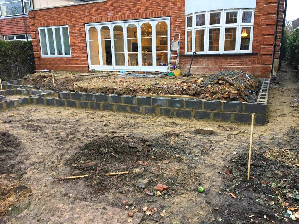 Start of rear patio groundwork