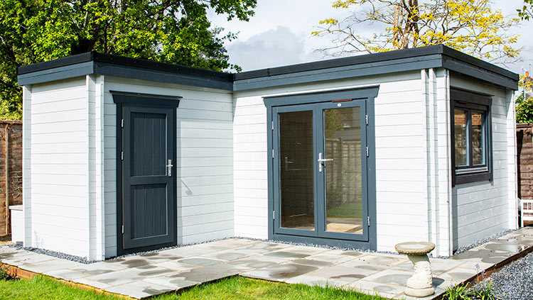 Close up of new storage area at end of rear garden