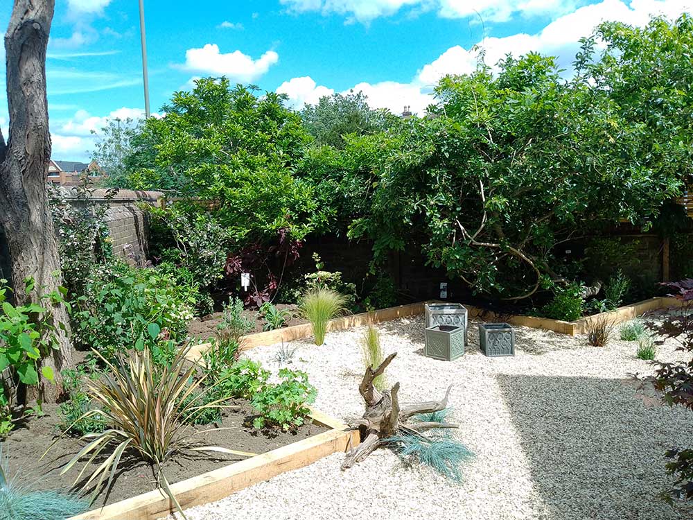 gravel area and planting